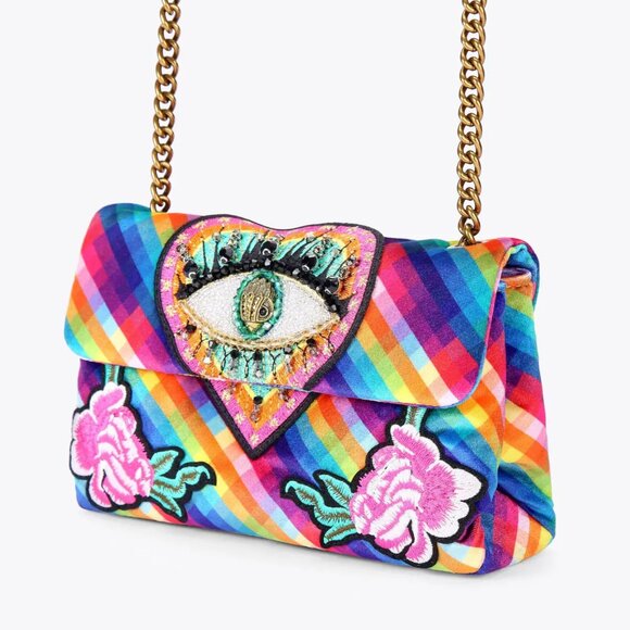KURT GEIGER LONDON Kensington Medium Soft Embellished Rainbow Eye Shoulder Bag - Picture 9 of 9